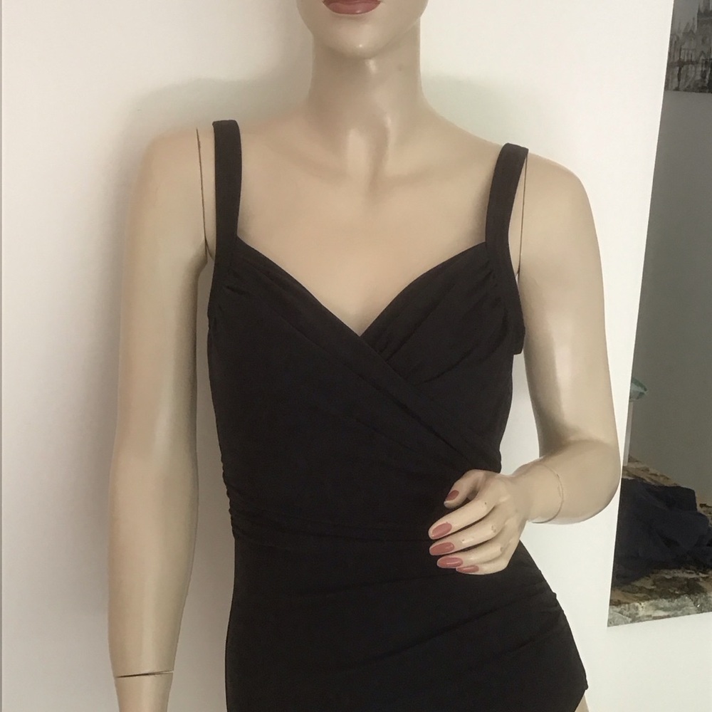 Miraclesuit Black Ruched Sanibel Slimming Underwire One Piece Swimsuit 8 - Picture 3 of 6